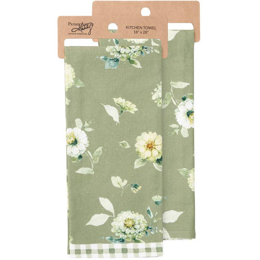 Green Floral Kitchen Towel